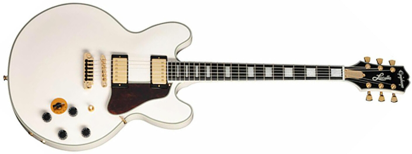 Epiphone Bb King Lucille Signature 2h Ht Eb - Bone White - Semi hollow elektriche gitaar - Main picture