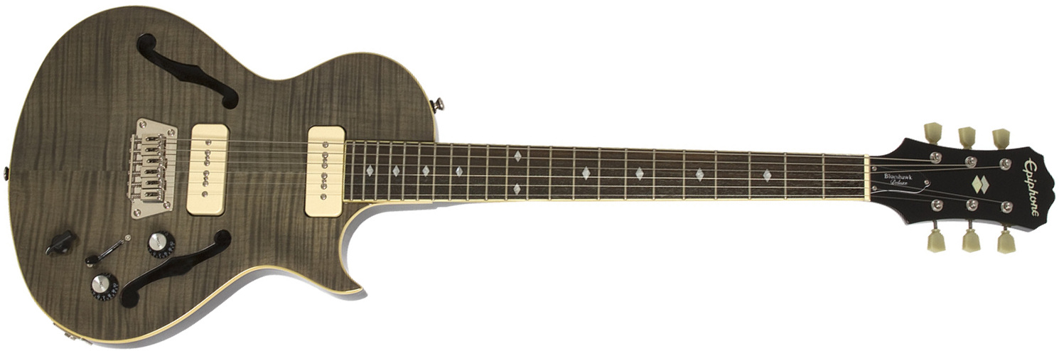 Epiphone Blueshawk Deluxe Ch - Translucent Black - Semi hollow elektriche gitaar - Main picture