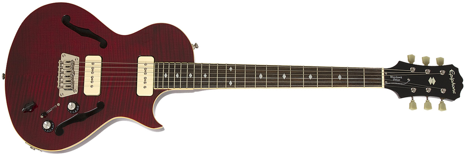 Epiphone Blueshawk Deluxe Ch - Wine Red - Semi hollow elektriche gitaar - Main picture