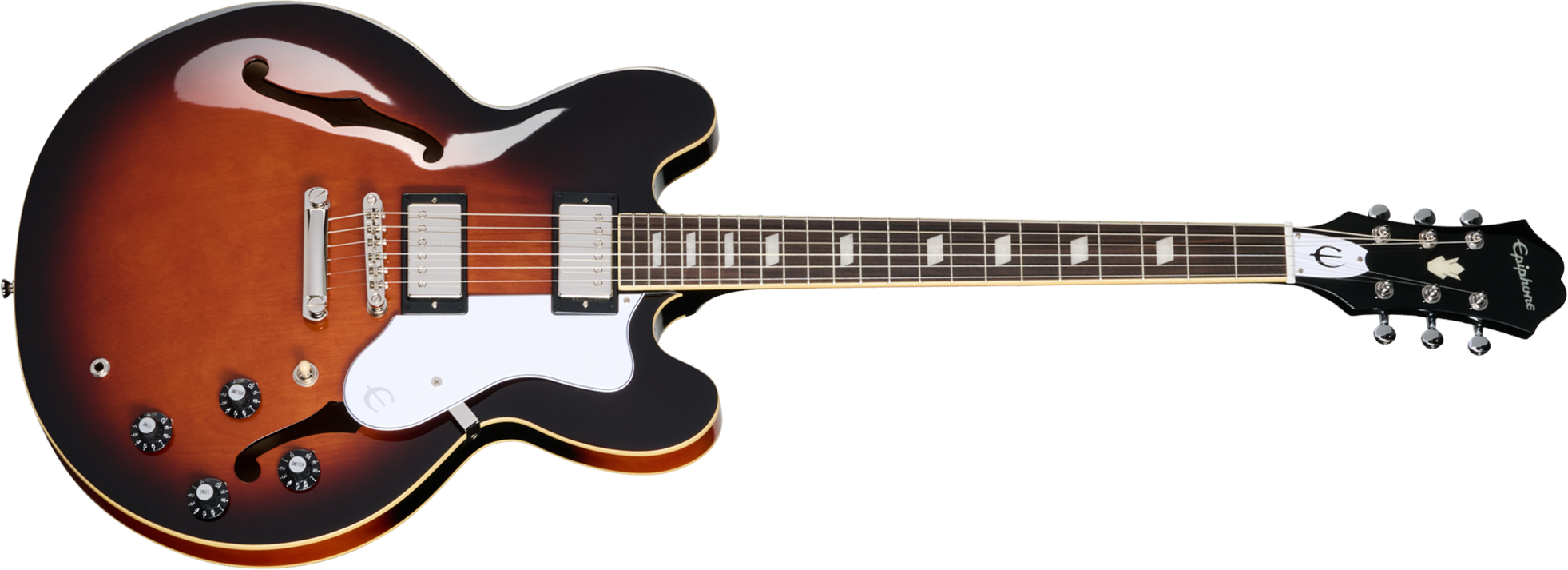 Epiphone Bonehead Riviera Signature 2h Ht Rw - Dark Tobacco Sunburst - Semi hollow elektriche gitaar - Main picture