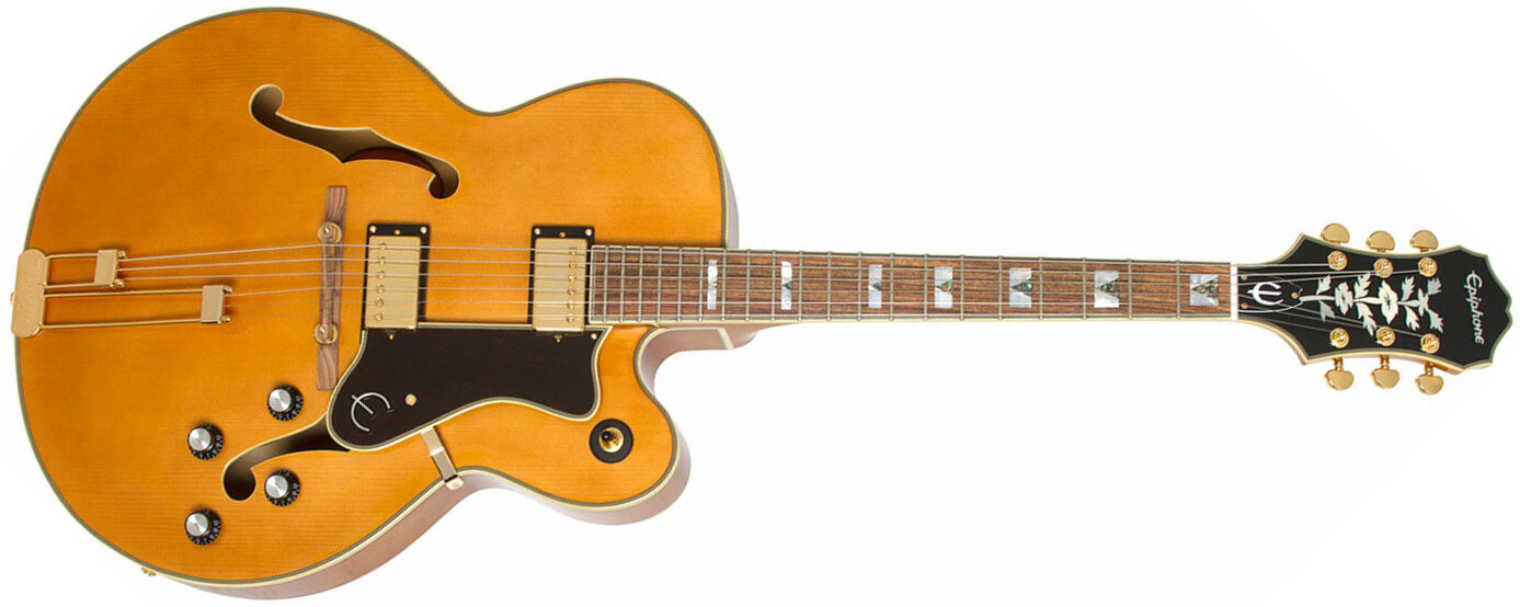 Epiphone Broadway 2019 Hh Ht Pf - Vintage Natural - Hollow bodytock elektrische gitaar - Main picture