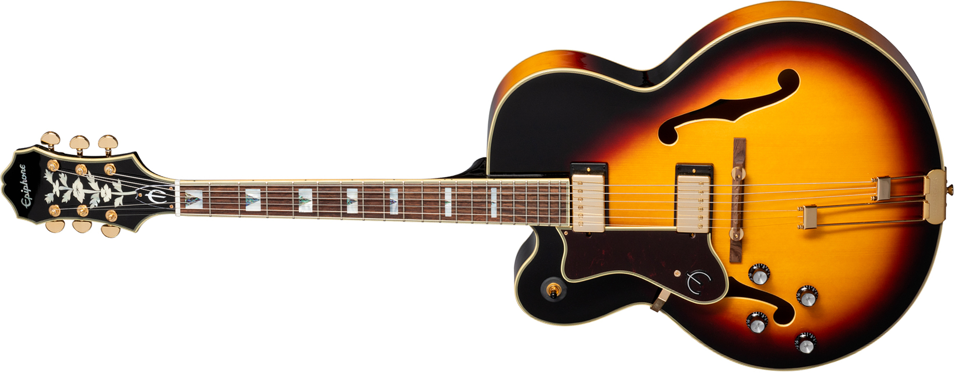 Epiphone Broadway Lh Original Archtops Gaucher 2h Ht Rw - Vintage Sunburst - Hollow Body elektrische gitaar - Main picture