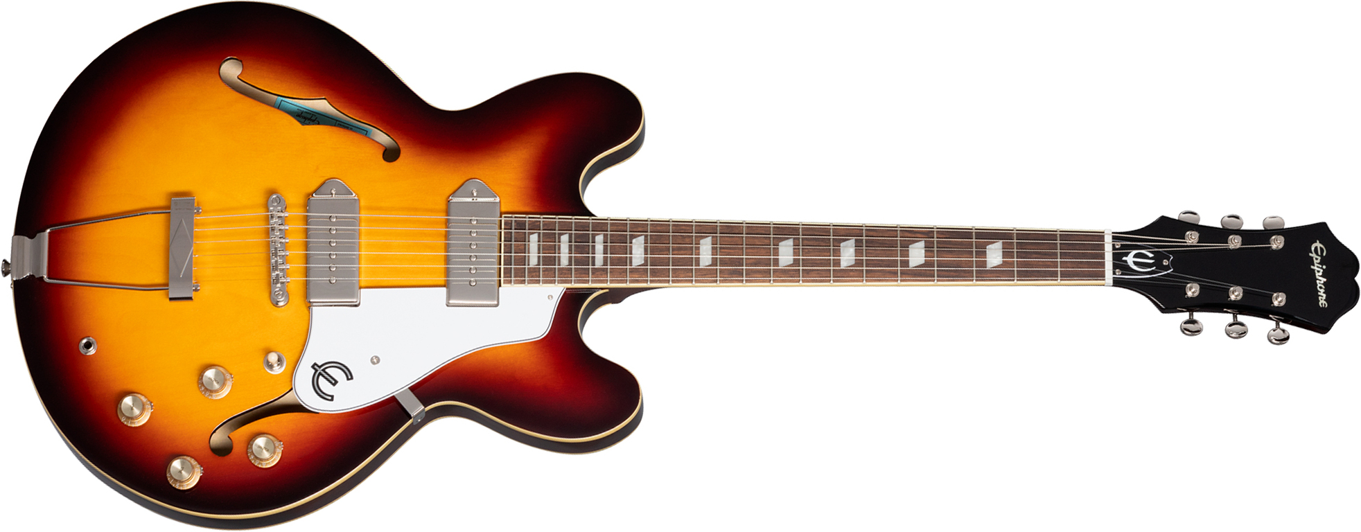 Epiphone Casino Original Archtops 2s P90 Ht Rw - Vintage Sunburst - Semi hollow elektriche gitaar - Main picture