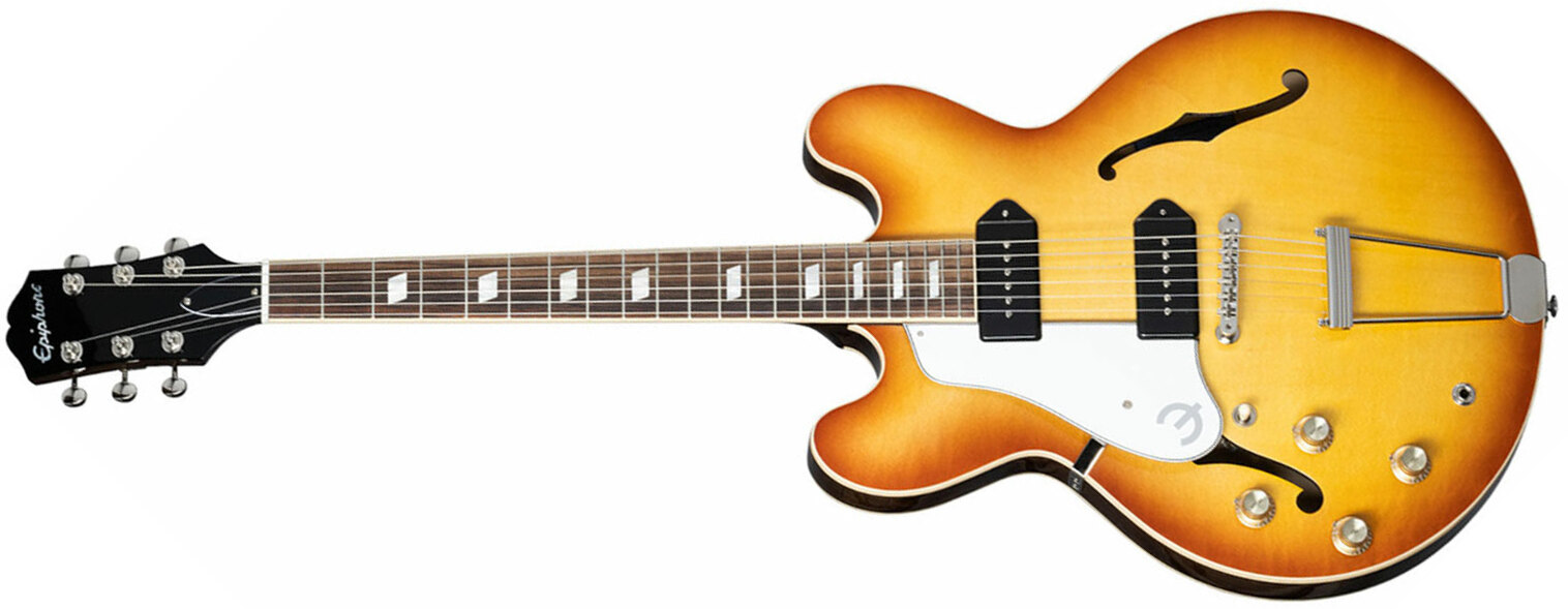 Epiphone Casino Usa Lh Gaucher 2s P90 Ht Rw - Royal Tan - Linkshandige elektrische gitaar - Main picture