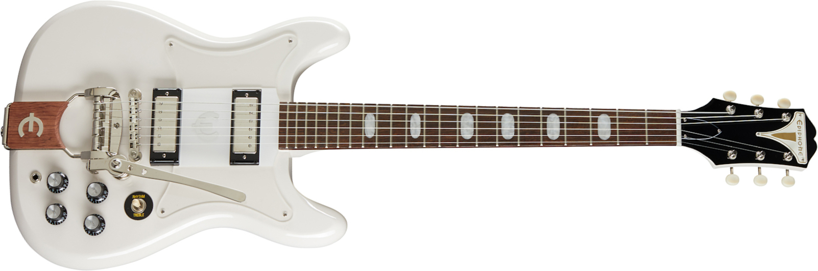 Epiphone Crestwood Custom 2mh Trem Lau - Polaris White - Retro-rock elektrische gitaar - Main picture