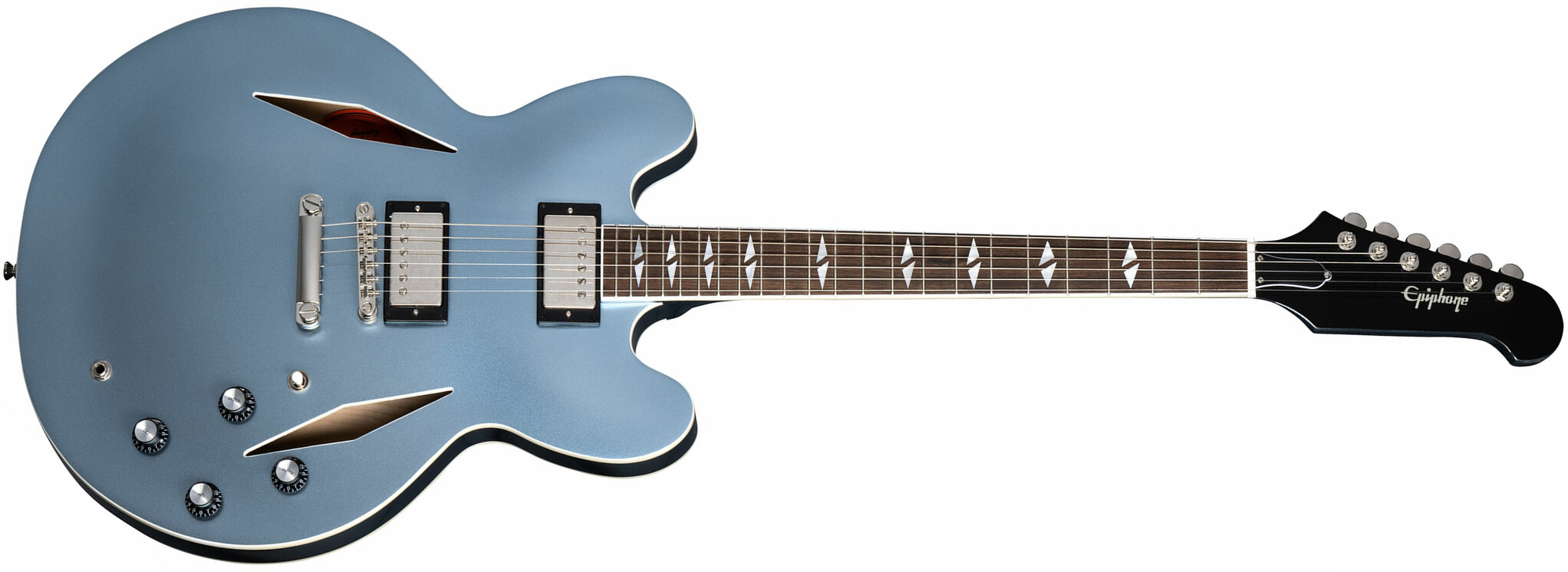 Epiphone Dave Grohl Dg-335 Signature 2h Ht Lau - Pelham Blue - Semi hollow elektriche gitaar - Main picture