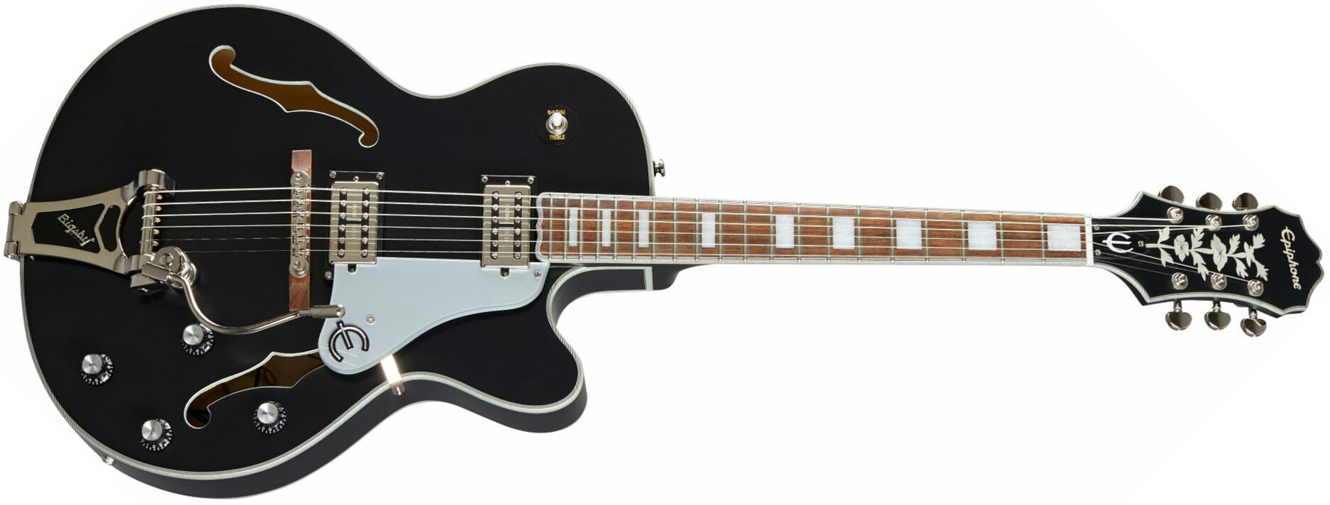 Epiphone Emperor Swingster Archtop 2h Trem Lau - Black Aged Gloss - Hollow bodytock elektrische gitaar - Main picture