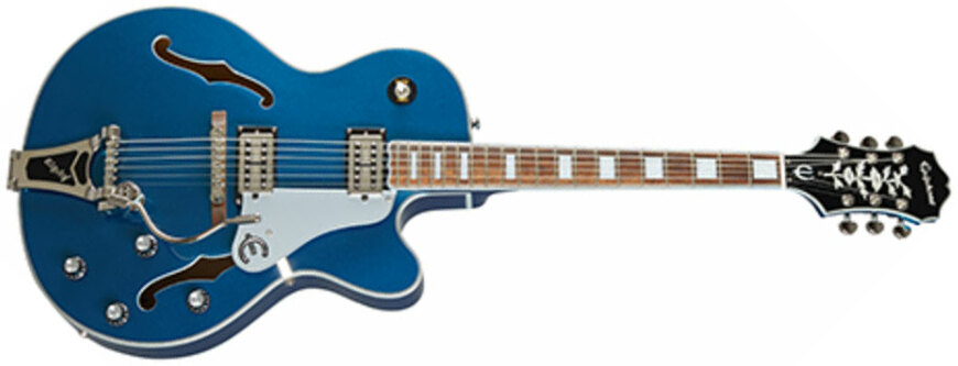 Epiphone Emperor Swingster Archtop 2h Trem Lau - Delta Blue Metallic - Hollow bodytock elektrische gitaar - Main picture