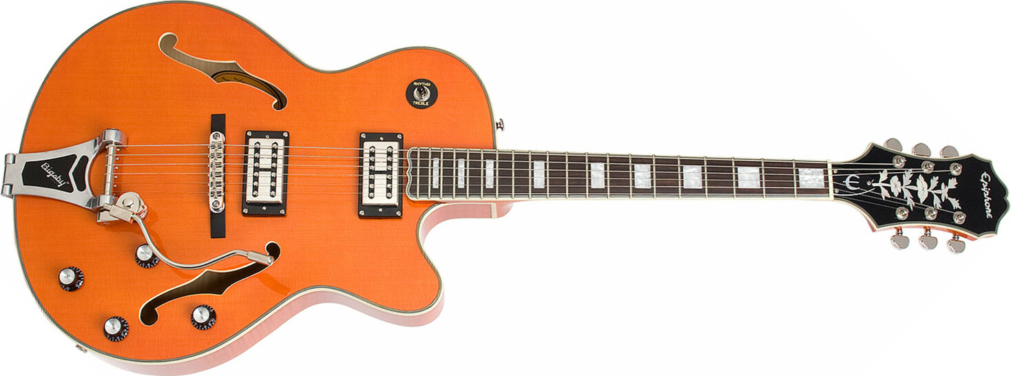 Epiphone Emperor Swingster Bigsby Gh - Sunrise Orange - Hollow bodytock elektrische gitaar - Main picture