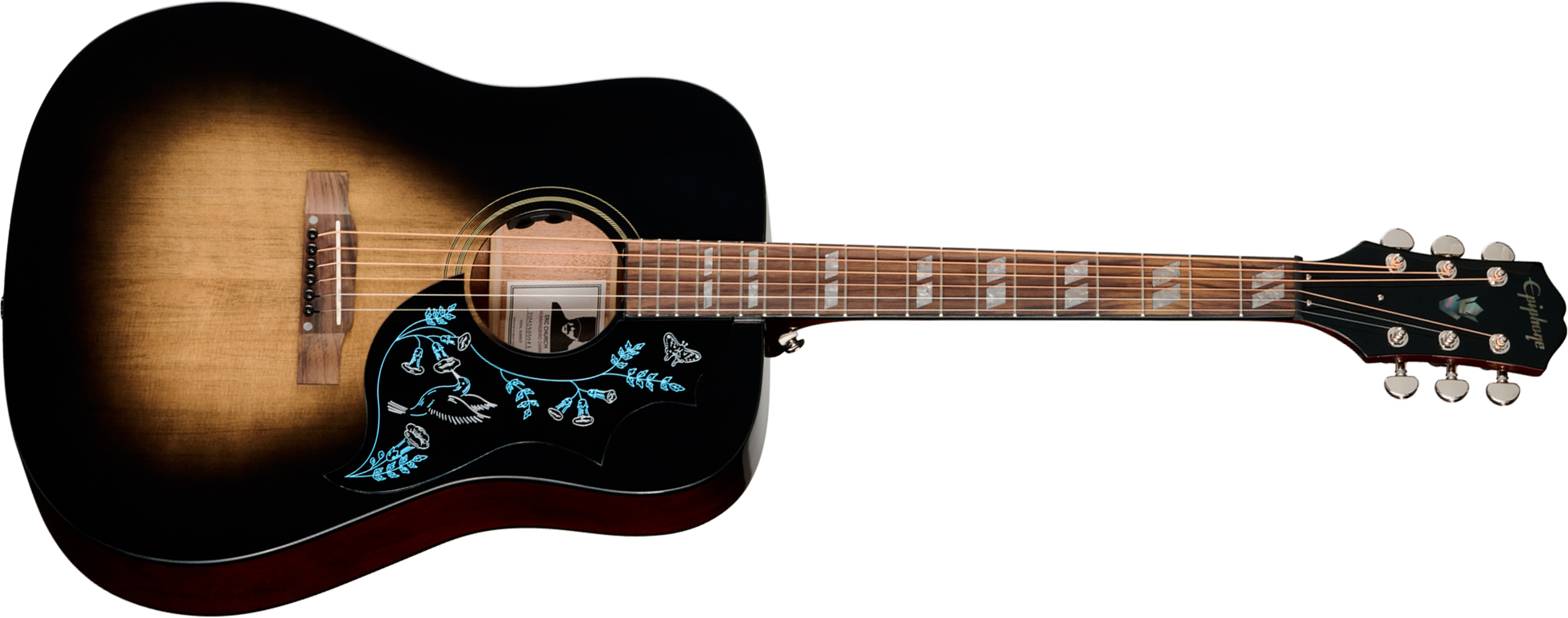 Epiphone Eric Church Hummingbird Dark Signature Dreadnought Shsc Epicea Acajou Rw - Cobra Burst - Folk gitaar - Main picture
