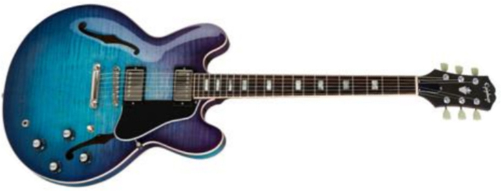 Epiphone Es-335 Figured Inspired By Gibson Original 2h Ht Rw - Blueberry Burst - Semi hollow elektriche gitaar - Main picture