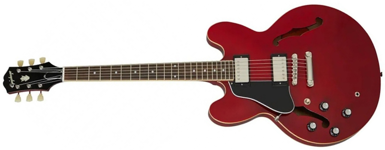 Epiphone Es-335 Lh Inspired By Gibson Original Gaucher 2h Ht Rw - Cherry - Linkshandige elektrische gitaar - Main picture