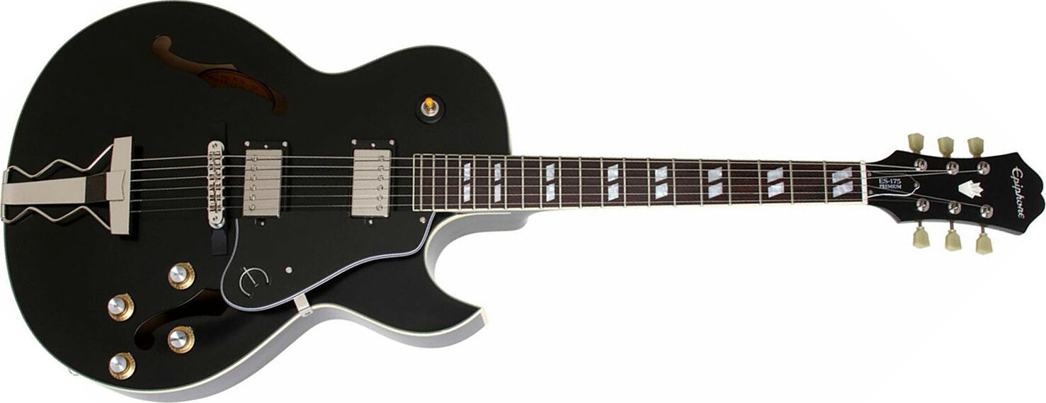 Epiphone Es175 Premium Outfit Ltd Run Ch - Ebony - Semi hollow elektriche gitaar - Main picture