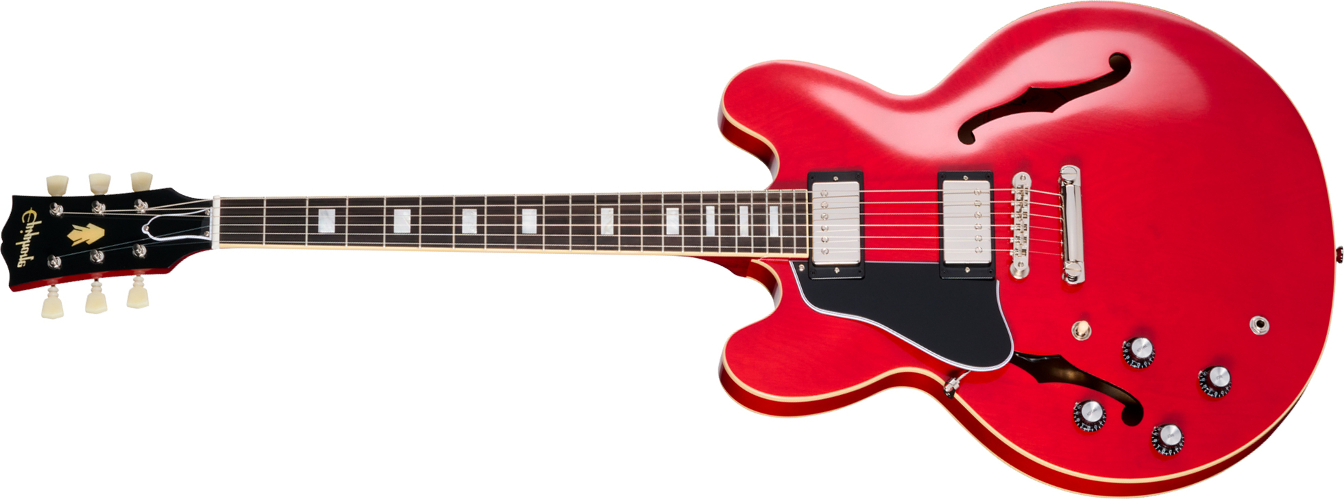 Epiphone Es335 1962 Reissue Lh Ibgc Gaucher 2h Gibson Ht Rw - Sixties Cherry - Semi hollow elektriche gitaar - Main picture