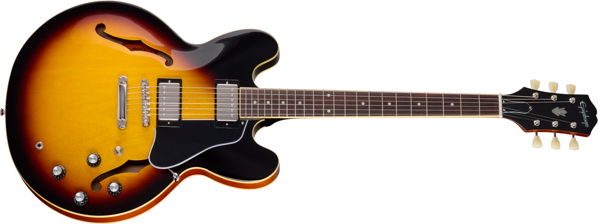 Epiphone Es335 Ibg Original 2h Ht Rw - Vintage Sunburst - Semi hollow elektriche gitaar - Main picture