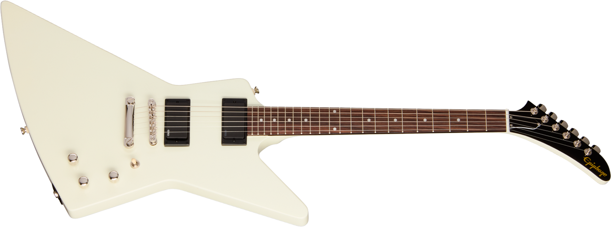 Epiphone Explorer 80s Ibg 2h Emg Ht Rw - Classic White - Metal elektrische gitaar - Main picture