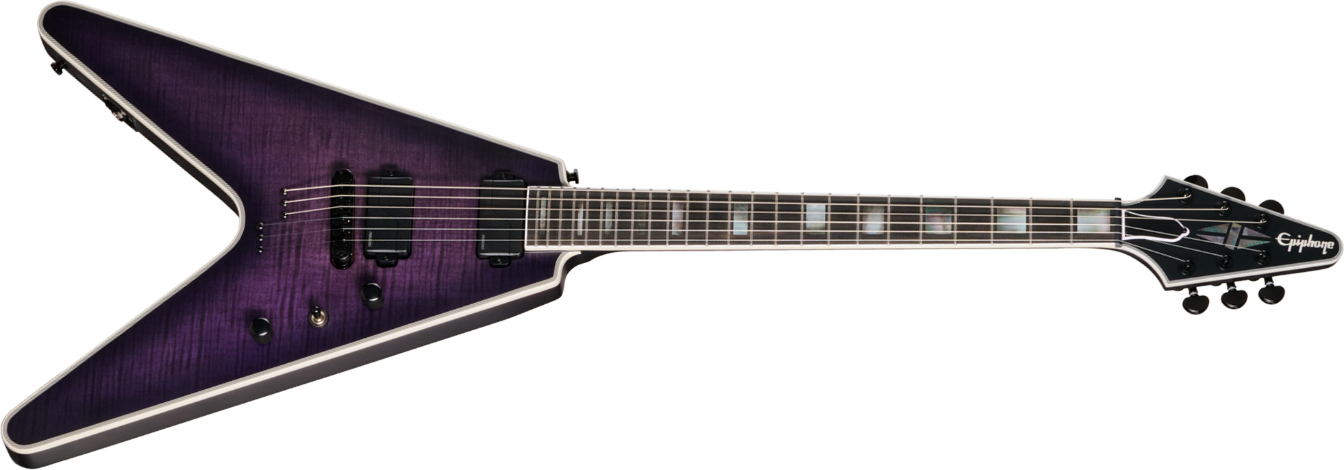 Epiphone Flying V Prophecy Modern 2h Eb - Orchid Bloom Satin - Retro-rock elektrische gitaar - Main picture