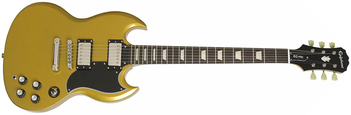 Epiphone G-400 Pro 1961 Ltd 2018 Hh Ht Pf - Metallic Gold - Guitarra eléctrica de doble corte. - Main picture