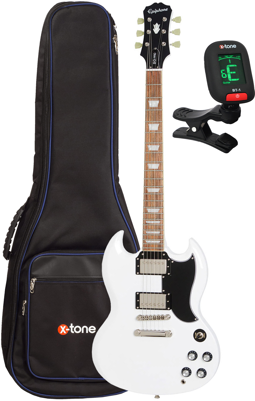 Epiphone G-400 Pro + X-tone 2015 Ele-bk + X-tone 3110 - Alpine White - Elektrische gitaar set - Main picture