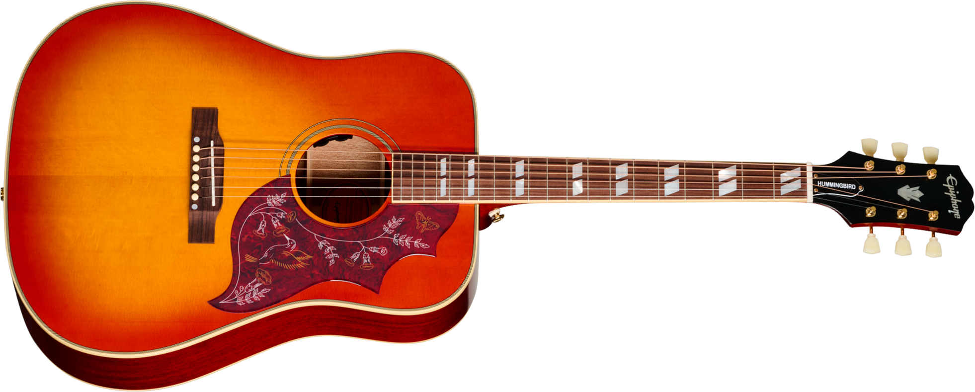 Epiphone Hummingbird Standard Ibg Dreadnought Epicea Acajou Rw - Cherry Sunburst - Folk gitaar - Main picture