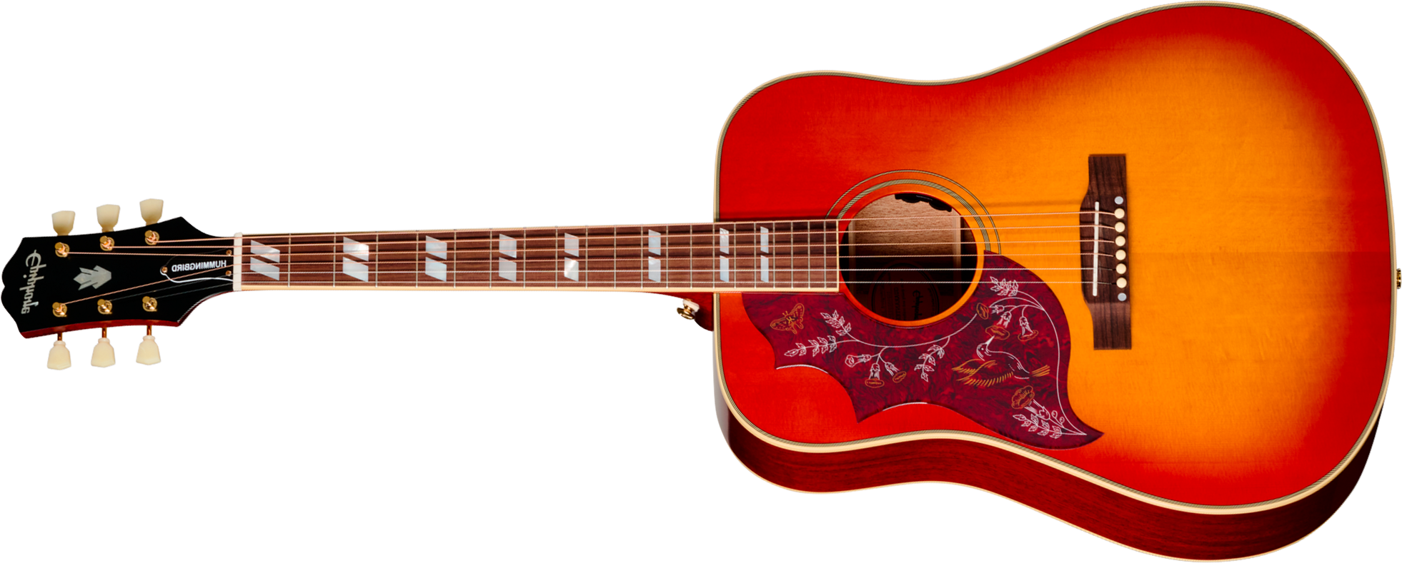 Epiphone Hummingbird Standard Ibg Dreadnought Epicea Acajou Rw - Cherry Sunburst - Folk gitaar - Main picture