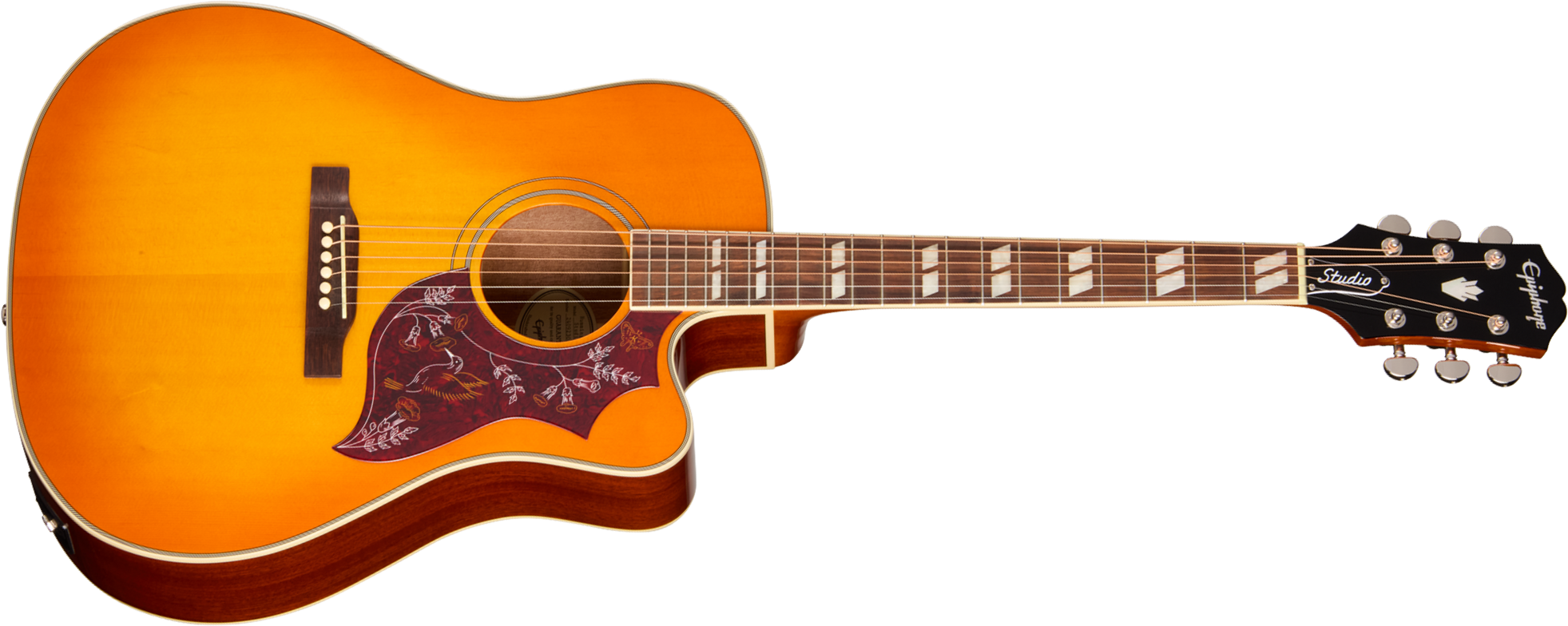 Epiphone Hummingbird Studio Ec Ibg Dreadnought Cw Epicea Acajou Rw - Heritage Cherry Sunburst - Folk gitaar - Main picture