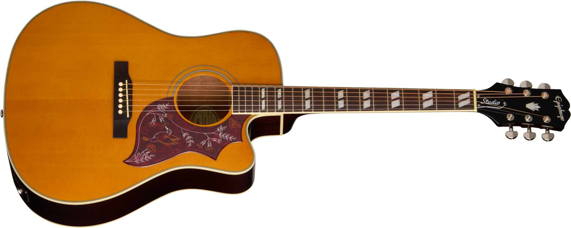 Epiphone Hummingbird Studio Ec Ibg Dreadnought Cw Epicea Acajou Rw - Natural - Folk gitaar - Main picture