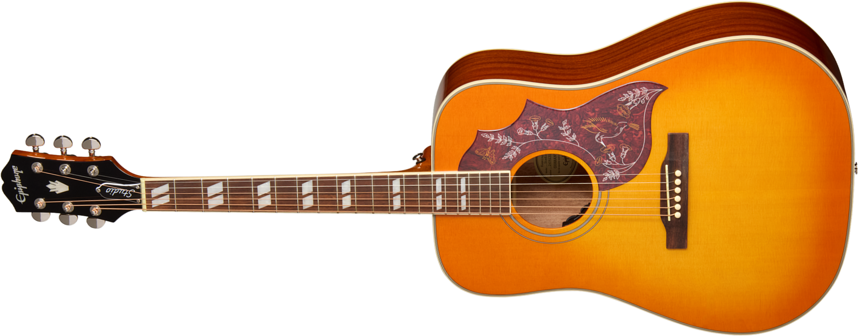 Epiphone Hummingbird Studio Lh Gaucher Ibg Dreadnought Epicea Acajou Rw - Heritage Cherry Sunburst - Folk gitaar - Main picture