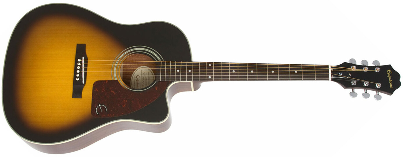 Epiphone J-15 Ec Deluxe Dreadnought Cw Epicea Acajou Lau - Vintage Sunburst - Elektro-akoestische gitaar - Main picture