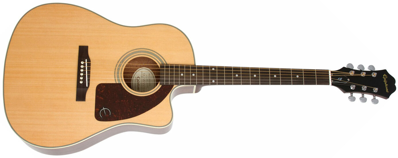 Epiphone J-15 Ec Deluxe Dreadnought Cw Epicea Acajou Lau - Natural - Elektro-akoestische gitaar - Main picture