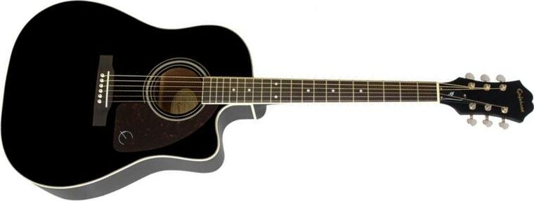 Epiphone J-45 Ec Studio Dreadnought Cw Epicea Acajou Rw - Ebony - Elektro-akoestische gitaar - Main picture