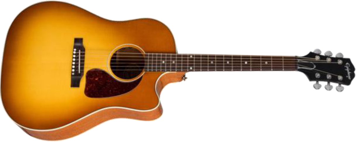 Epiphone J-45 Standard Ec Dreadnought Cw Epicea Acajou Lau - Vintage Sunburst - Volksgitaar - Main picture