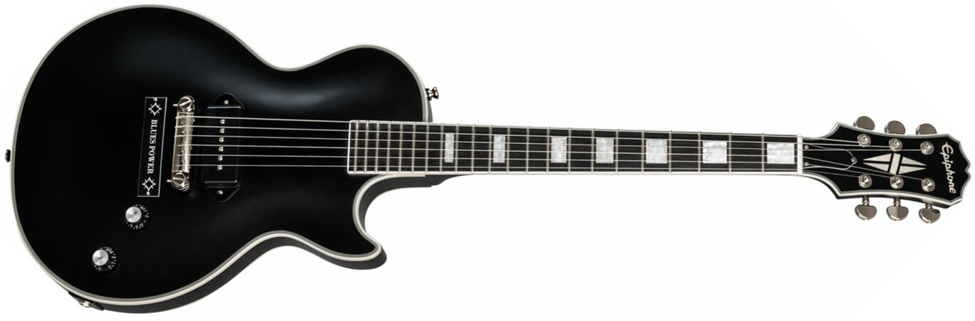 Epiphone Jared James Nichols Old Glory Les Paul Custom Outfit Signature P90 Ht Eb - Black Aged - Enkel gesneden elektrische gitaar - Main picture