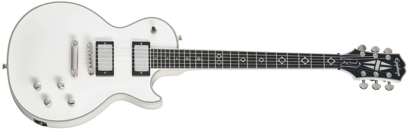 Epiphone Jerry Cantrell Les Paul Custom Prophecy Signature 2h Fishman Fluence Classic Ht Eb - Bone White - Enkel gesneden elektrische gitaar - Main pi