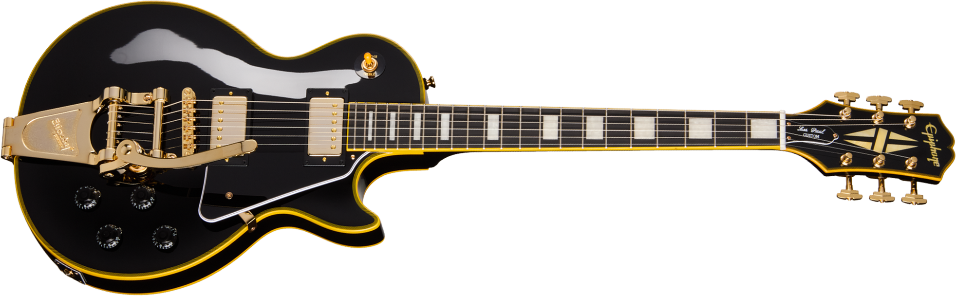 Epiphone Joe Bonamassa Les Paul Custom 1959 Bigsby Ltd Signature 2h Trem Ebo - Antique Ebony - Single cut gitaar - Main picture