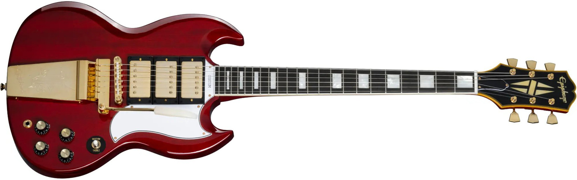 Epiphone Joe Bonamassa Sg Custom 1963 Signature 3h Trem Eb - Dark Wine Red - Kenmerkende elektrische gitaar - Main picture