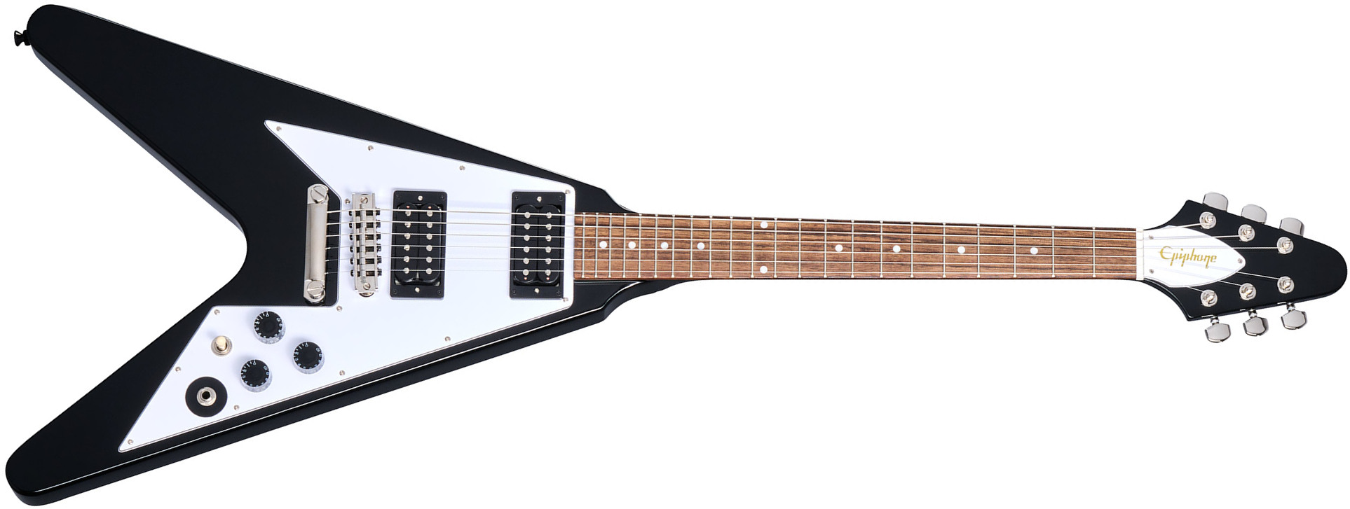 Epiphone Kirk Hammett Flying V 1979 Signature 2h Gibson  Ht Rw - Ebony - Kenmerkende elektrische gitaar - Main picture