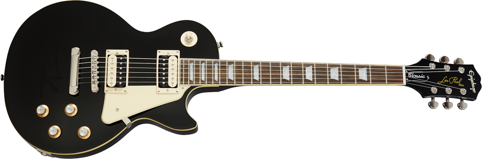 Epiphone Les Paul Classic Modern 2020 2h Ht Lau - Ebony - Enkel gesneden elektrische gitaar - Main picture