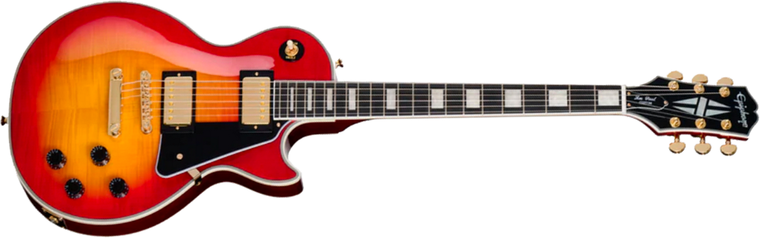 Epiphone Les Paul Custom Ibg Ltd 2h Ht Eb - Heritage Cherry Sunburst - Single cut gitaar - Main picture