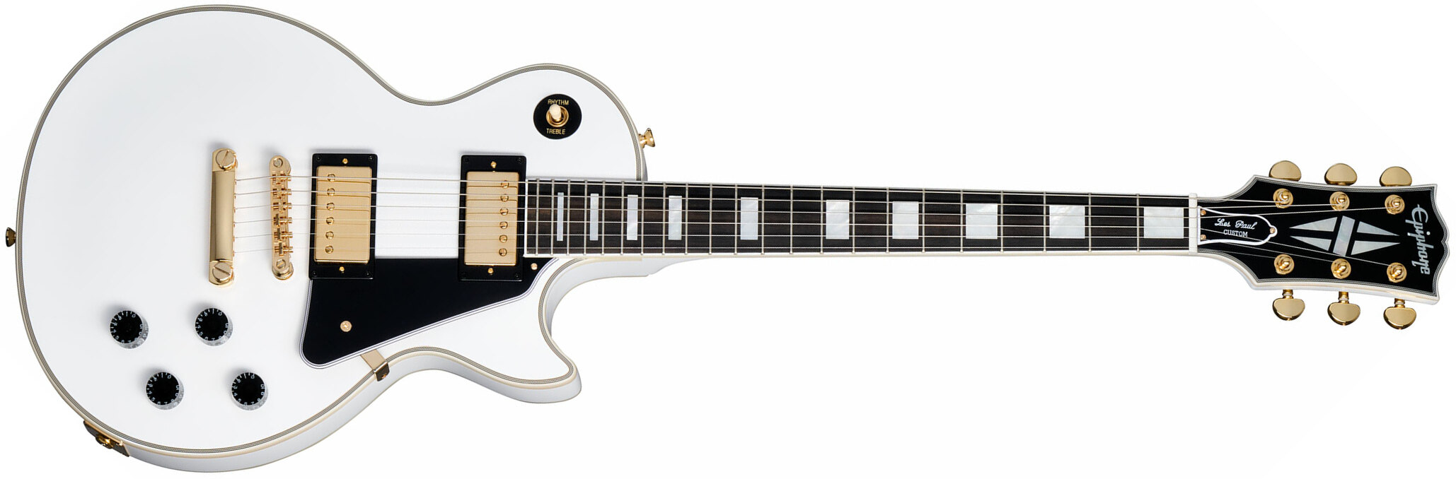 Epiphone Les Paul Custom Inspired By 2h Ht Eb - Alpine White - Enkel gesneden elektrische gitaar - Main picture