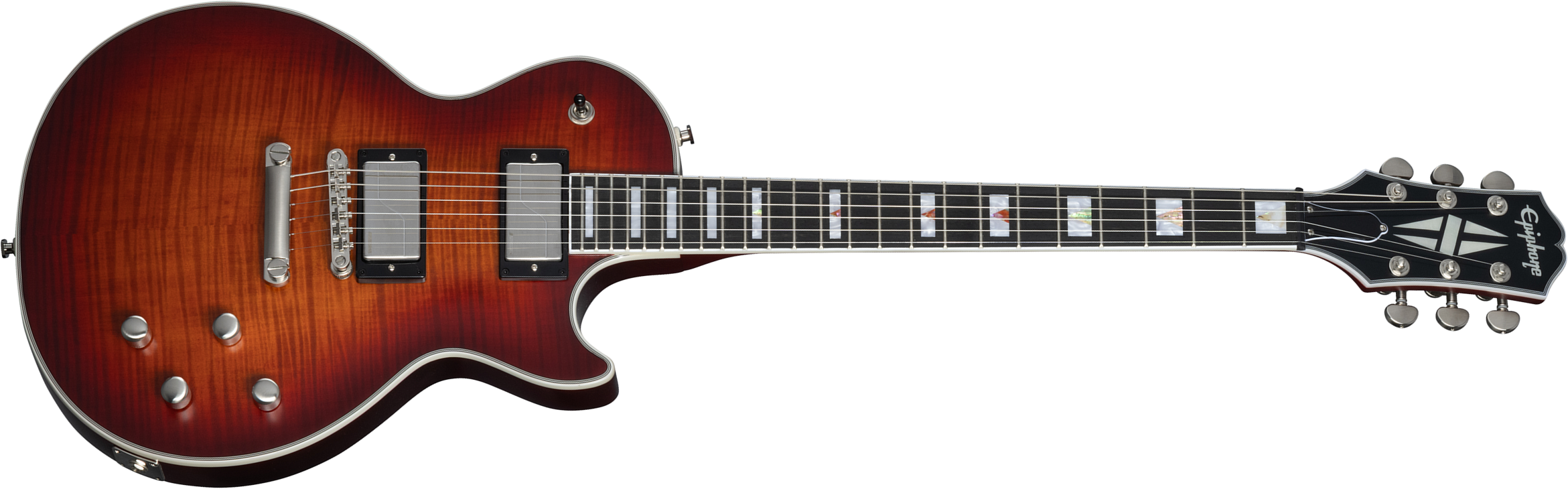Epiphone Les Paul Prophecy Inspired By / Modern 2h Fishman Fluence Ht Eb - Aged Bengal Tiger Burst - Enkel gesneden elektrische gitaar - Main picture