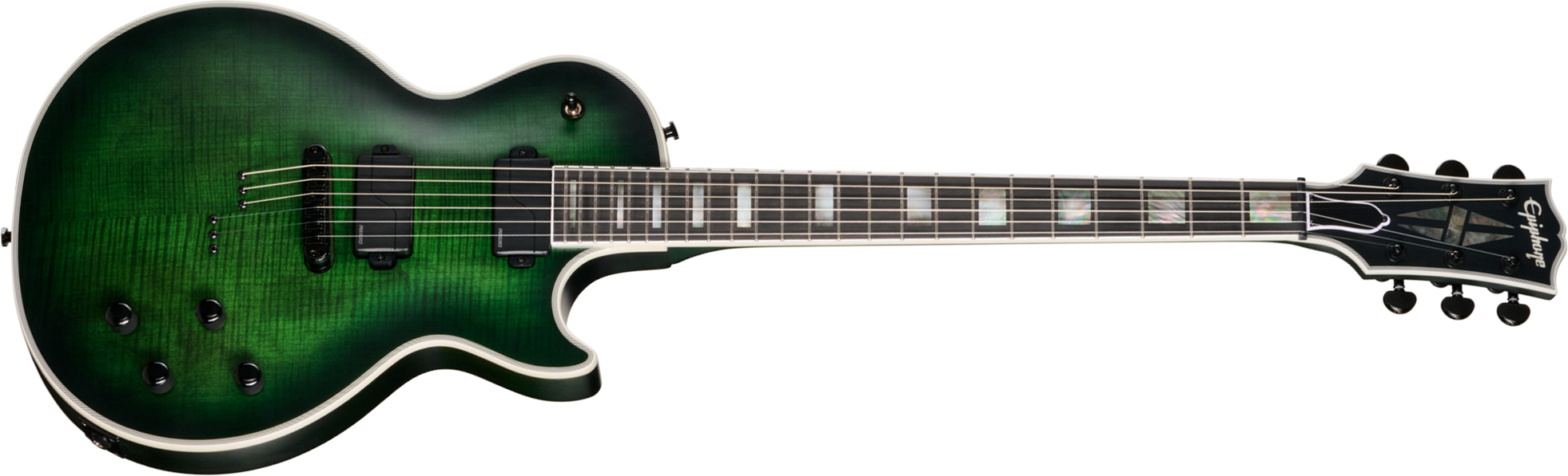 Epiphone Les Paul Prophecy Modern 2h Fishman Fluence Ht Eb - Forest Phantom Satin - Single cut gitaar - Main picture