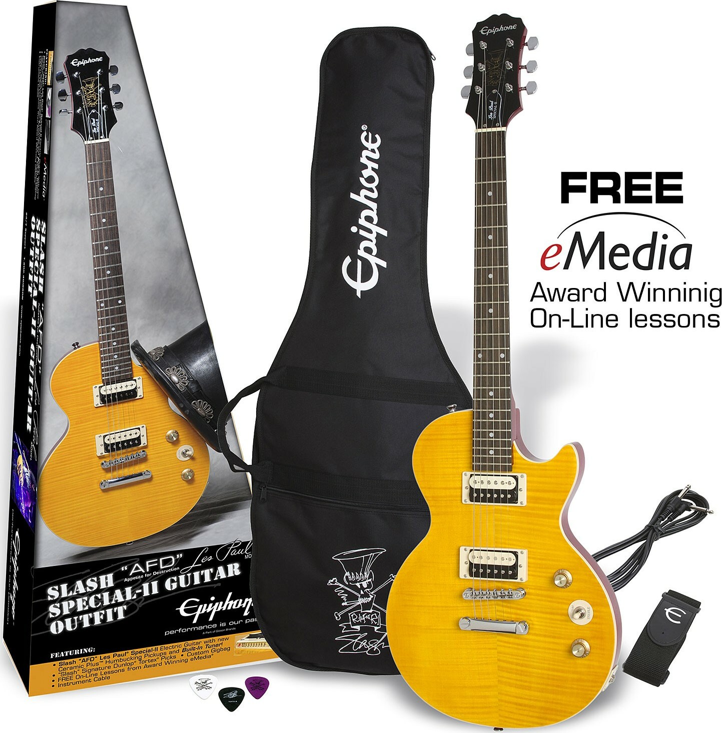 Epiphone Les Paul Slash Special Ii Afd Guitar Outfit - Appetite Amber - Elektrische gitaar set - Main picture