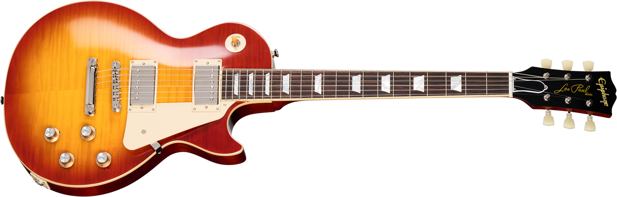 Epiphone Les Paul Standard 1960 Reissue I.b.g.c 2h Gibson Ht Rw - Washed Cherry Sunburst - Enkel gesneden elektrische gitaar - Main picture