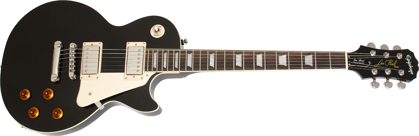 Epiphone Les Paul Standard 2018 Hh Ht Pf - Ebony - Enkel gesneden elektrische gitaar - Main picture