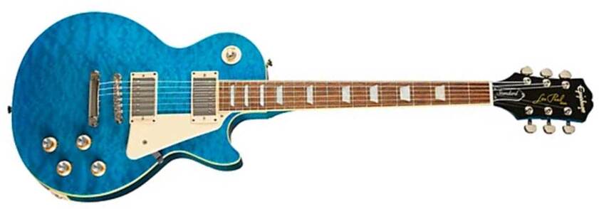 Epiphone Les Paul Standard 60s Quilt Top Ltd Ibg Original 2h Ht Lau - Translucent Blue - Single cut gitaar - Main picture