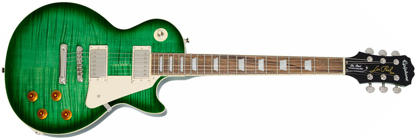 Epiphone Les Paul Standard Plus Top Pro 2018 Hh Ht Pf - Green Burst - Enkel gesneden elektrische gitaar - Main picture