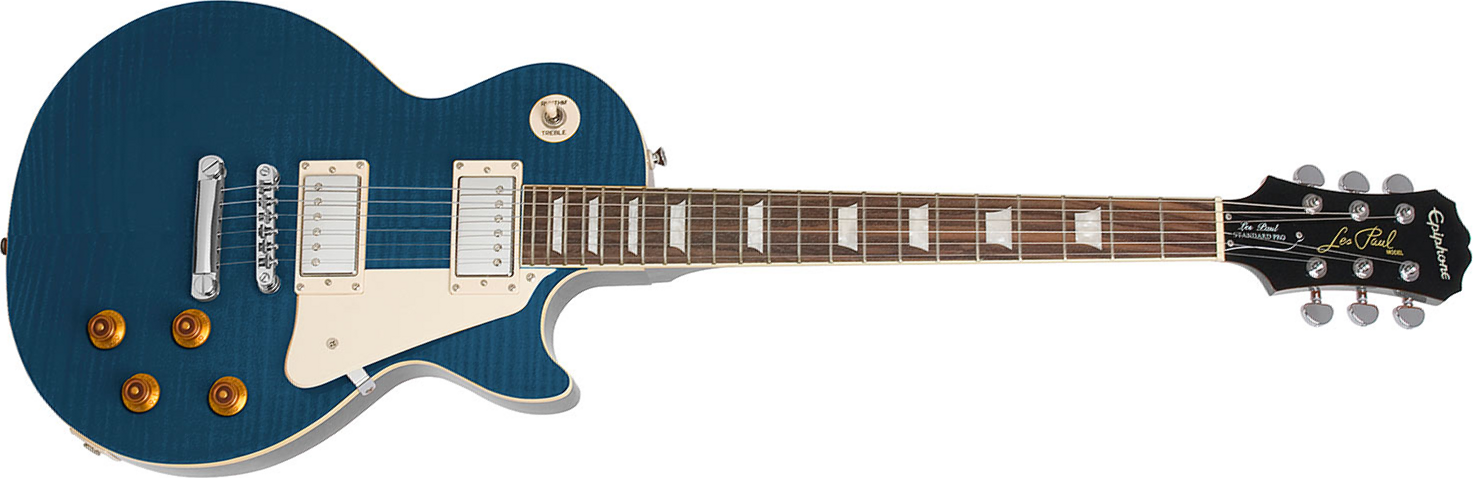 Epiphone Les Paul Standard Plus Top Pro Ch - Trans Blue - Enkel gesneden elektrische gitaar - Main picture