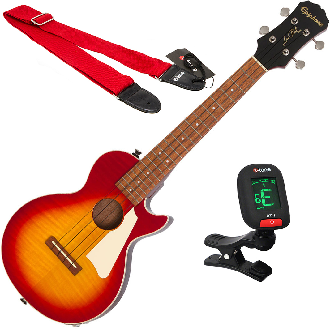 Epiphone Les Paul Tenor Acoustic/electric Ukulele + X-tone Xg 3111 Strap + X-tone 3110 Tuner - Ukelele pakket - Main picture