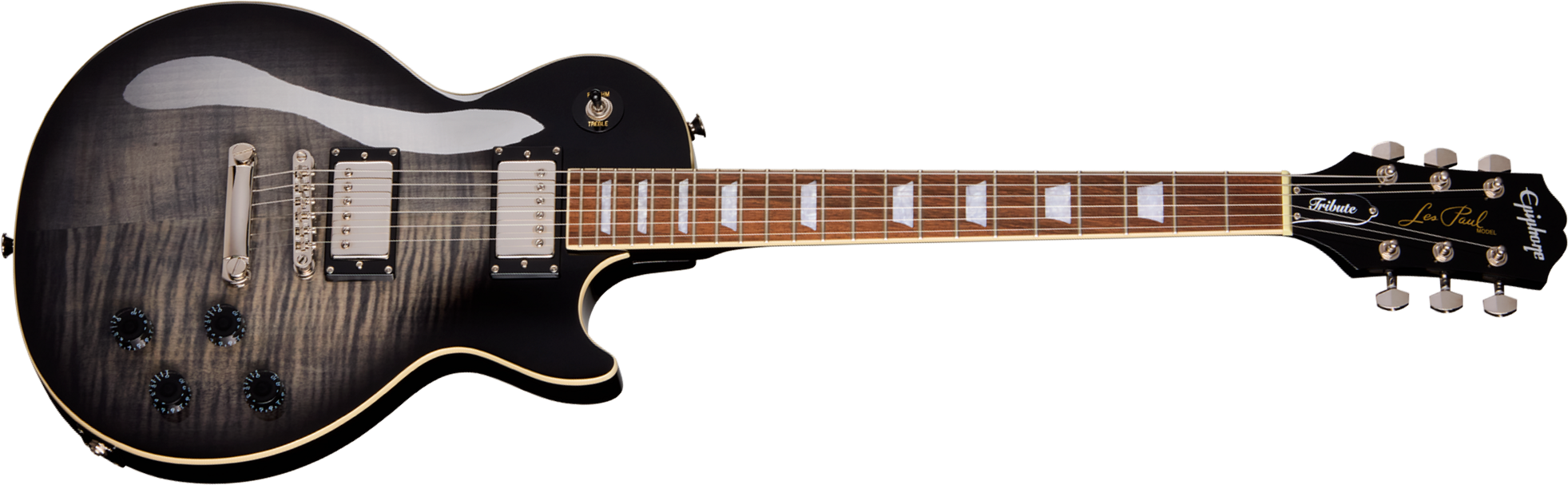 Epiphone Les Paul Tribute Plus Ibg 2h Ht Rw - Ebony Burst - Single cut gitaar - Main picture